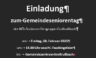 Einladung Seniorentag und Fasching 2025