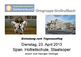 Einladung Hofreitschule Staatsoper