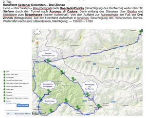 20130701 Osttirol - Fahrtroute des 2. Tages